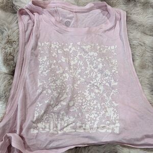 lululemon athletica Light Pink Floral Muscle Tee